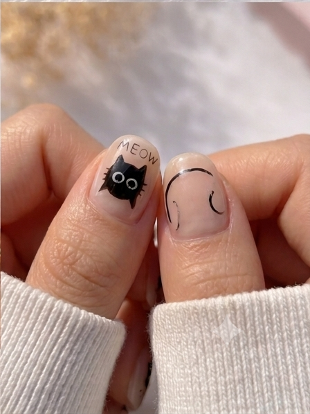 Black & White Press On Nails