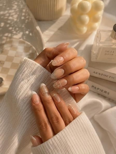 White French Tip Press On Nails