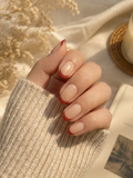Red French Tip Press On Nails
