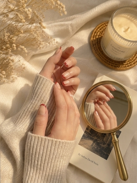 Red French Tip Press On Nails